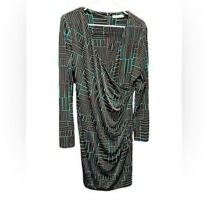 Calvin Klein Geometric Pattern Dress MEDIUM Size 14 pit to pit 21in length 32in